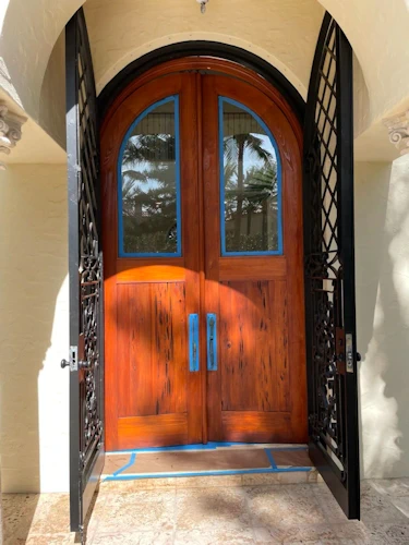 painting contractor Palm Beach before and after photo door-staining-after